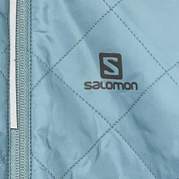 NEW Salomon Nova Hoodie Quilted Jacket Womens M‎ Full Zip Activewear Smoke Blue - Picture 8 of 13